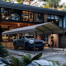 [12x25FT] Heavy Duty Extra Large Multi Vehicle Carport Kit With Galvanized Steel Roof (SAK37514)