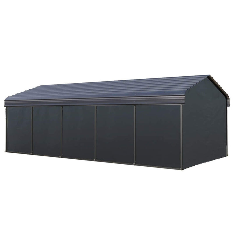 [12x25FT] Heavy Duty Extra Large Multi Vehicle Carport Kit With Galvanized Steel Roof (SAK37514)