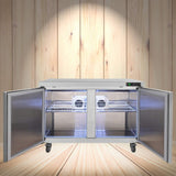 12.9 Cu.Ft 2-Door Commercial Stainless Steel Worktop Undercounter Refrigerator, 48" (SAK13725)