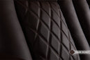 Valencia Tuscany Luxury Console Leather Home Theater Seating Row of 3 Dropdown Center, Onyx