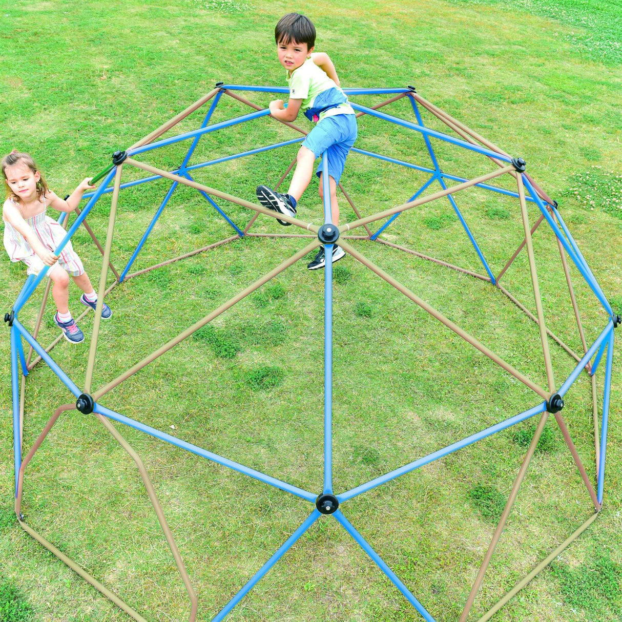 13FT Kids Climbing Jungle Gym Geometric Playground Dome Tower, 1000LBS (SAK83512)