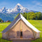 13FT Outdoor Glamping Yurt Teepee Canvas Camping Bell Family Waterproof Tent W/ Stove Jack (SAK92361)