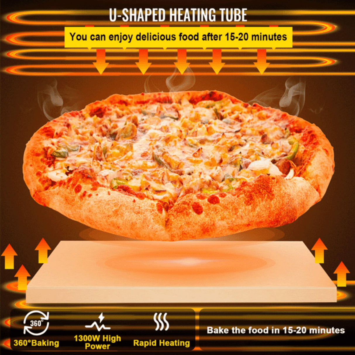 14-Inch Electric Single Deck Countertop Commercial Pizza Oven (SAK92582)