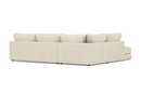 Valencia Serena Leather 2-Piece Left Bumper Chaise Sectional Sofa, Beige