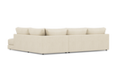 Valencia Serena Leather 2-Piece Right Bumper Chaise Sectional Sofa, Beige