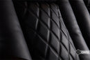 Valencia Tuscany Luxury Console Leather Home Theater Seating Row of 3 Dropdown Center, Onyx