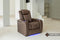 Valencia Tuscany Vegan Leather Home Theater Seating Row of 2, Dark Truffle