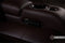 Valencia Tuscany Luxury Console Leather Home Theater Seating Row of 3 Dropdown Center, Onyx