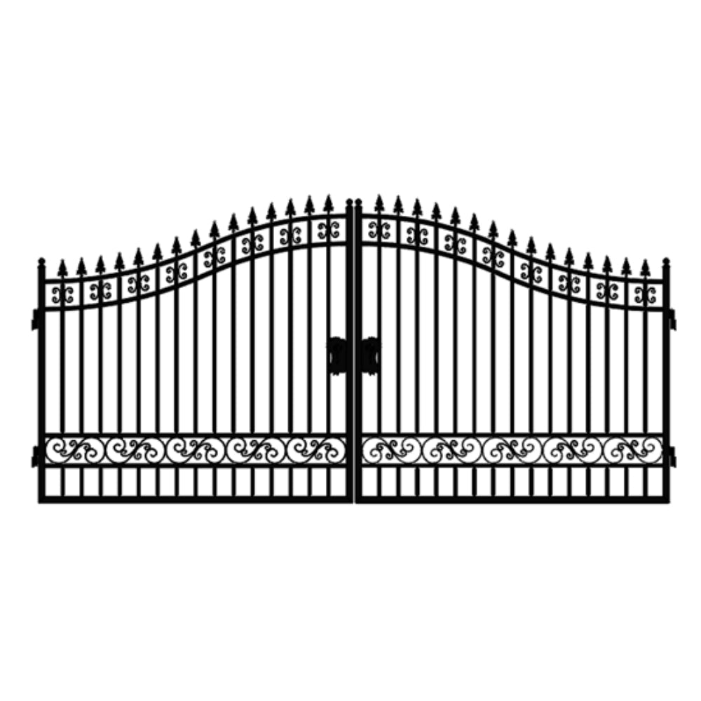 16' Dual Swing Wrought Iron Gate with No Decor