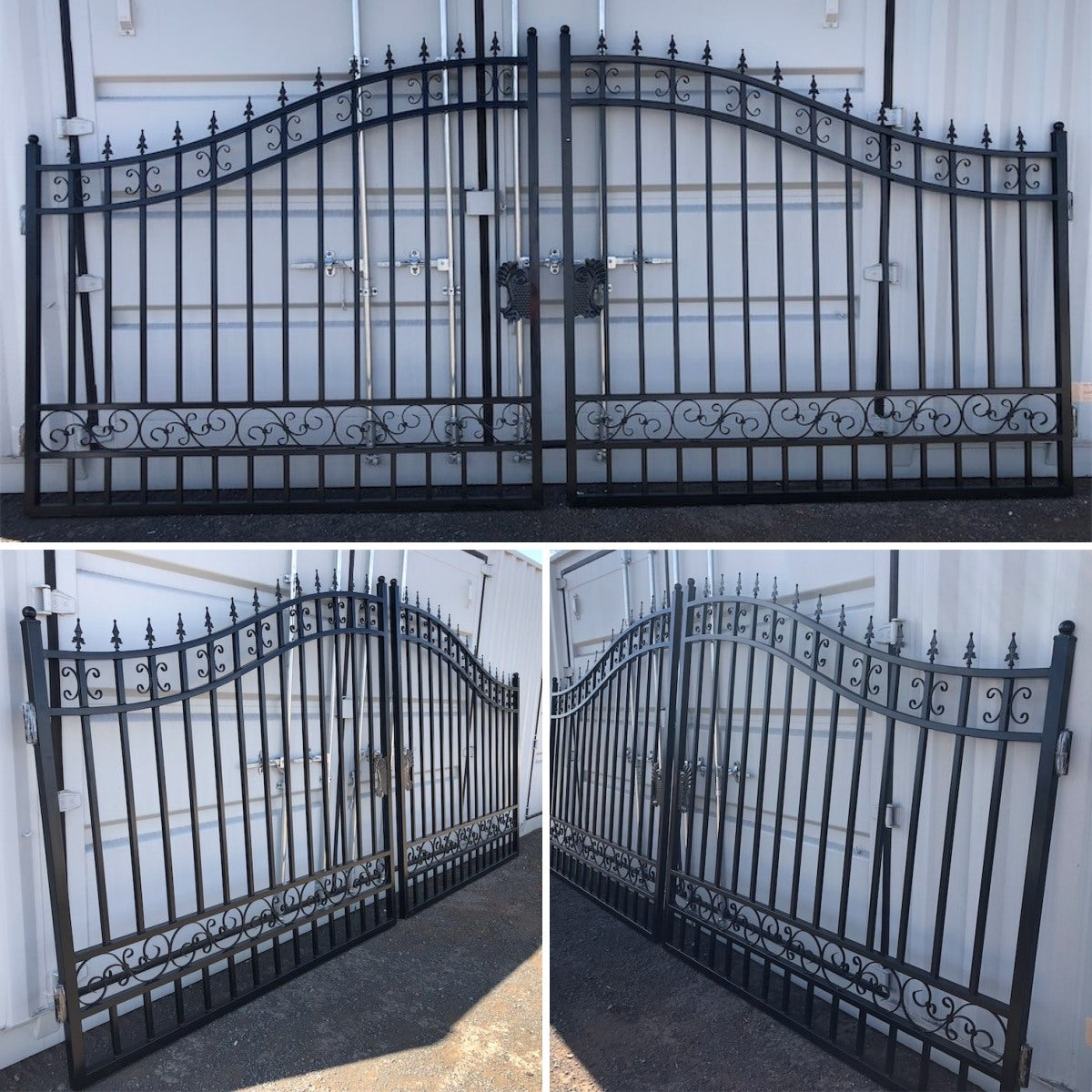 16' Dual Swing Wrought Iron Gate with No Decor