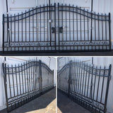 16' Dual Swing Wrought Iron Gate with No Decor