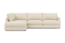 Valencia Serena Leather 2-Piece Left Bumper Chaise Sectional Sofa, Beige
