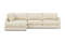 Valencia Serena Leather 2-Piece Left Bumper Chaise Sectional Sofa, Beige