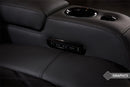 Valencia Tuscany Luxury Console Leather Home Theater Seating Row of 3 Dropdown Center, Onyx