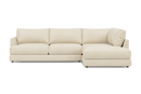 Valencia Serena Leather 2-Piece Right Bumper Chaise Sectional Sofa, Beige
