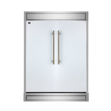 FORNO Maderno 60" 27.2 cu.ft. Convertible Refrigerator and Freezer with Modern Trim Kit in White with Antique Brass Handles, FFFFD1722-60MG-WHT