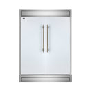 FORNO Maderno 60" 27.2 cu.ft. Convertible Refrigerator and Freezer with Modern Trim Kit in White with Antique Brass Handles, FFFFD1722-60MG-WHT