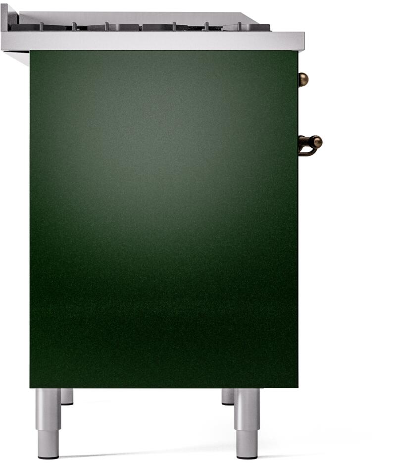 ILVE Nostalgie II 40-Inch Dual Fuel Freestanding Range in Emerald Green with Bronze Trim (UPD40FNMPEGBLP)
