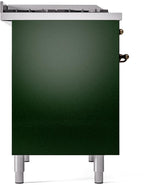 ILVE Nostalgie II 40-Inch Dual Fuel Freestanding Range in Emerald Green with Bronze Trim (UPD40FNMPEGBLP)