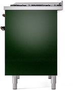 ILVE Nostalgie II 40-Inch Dual Fuel Freestanding Range in Emerald Green with Bronze Trim (UPD40FNMPEGBLP)