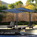 [10x17FT] Extra Large Heavy Duty Outdoor Aluminum Single Side Carport With Galvanized Metal Roof (SAK31279)