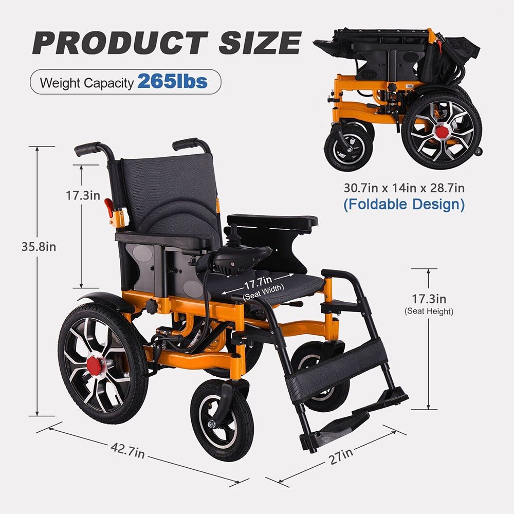 18" Heavy-Duty 500W Electric Mobility Power Wheelchair, 265 LBS (98471625)
