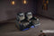 Valencia 2025 New Oslo Ultimate Luxury Leather Home Theater Seating Row of 2, Onyx with Gold Stitching