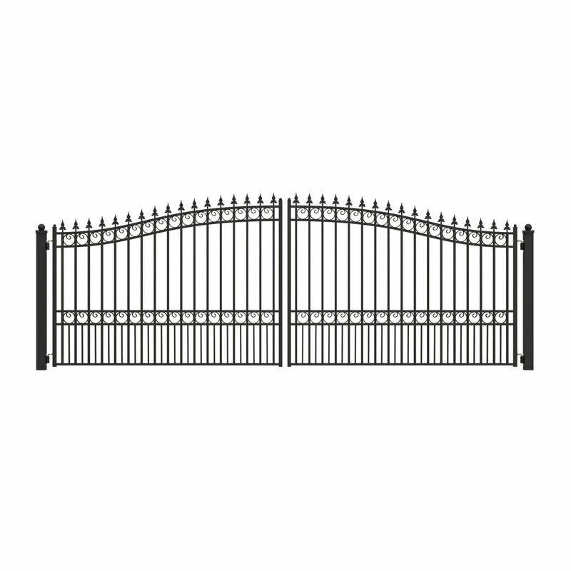18'x6' Steel Dual Swing Driveway Gate - LONDON Style