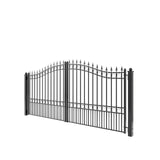 18'x6' Steel Dual Swing Driveway Gate - LONDON Style