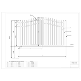 16'x7' Steel Dual Swing Driveway Gate with Built-In Pedestrian Door