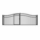 16'x7' Steel Dual Swing Driveway Gate with Built-In Pedestrian Door