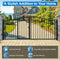 16'x7' Steel Dual Swing Driveway Gate with Built-In Pedestrian Door