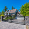 16'x7' Steel Dual Swing Driveway Gate with Built-In Pedestrian Door
