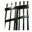 16'x7' Steel Dual Swing Driveway Gate with Built-In Pedestrian Door