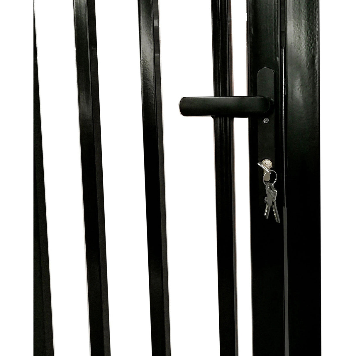 16'x7' Steel Dual Swing Driveway Gate with Built-In Pedestrian Door