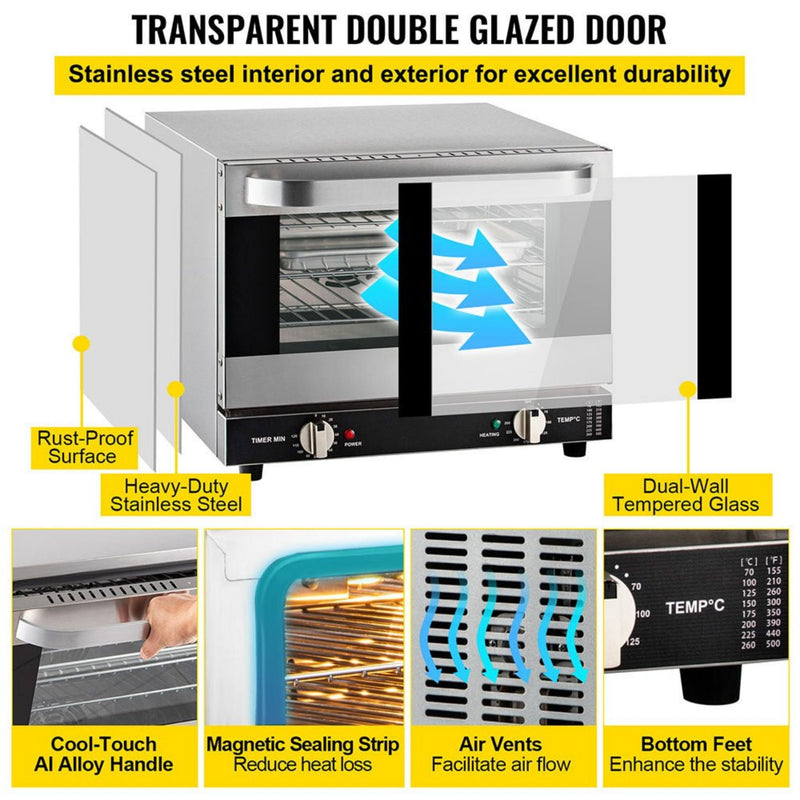 Heavy Duty Commercial Stainless Steel Countertop Convection Toaster Oven (SAK51683)