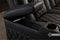 Valencia Tuscany Luxury Console Leather Home Theater Seating Row of 3 Dropdown Center, Onyx