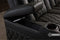 Valencia Tuscany Luxury Console Leather Home Theater Seating Row of 3 Dropdown Center, Graphite