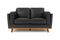 Valencia Artisan Top Grain Leather Loveseat Sofa, Black