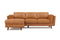 Valencia Artisan Top Grain Leather Three Seats with Left Chaise Sofa, Cognac
