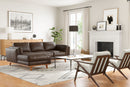 Valencia Artisan Top Grain Leather Three Seats with Left Chaise Sofa, Chocolate