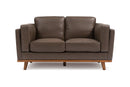 Valencia Artisan Top Grain Leather Loveseat Sofa, Chocolate