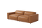 Valencia Nathan Full Aniline Leather Modular Sofa with Down Feather, Loveseat, Caramel Brown Color