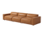 Valencia Nathan Full Aniline Leather Modular Sofa with Down Feather, Three Seats, Caramel Brown Color