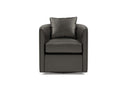 Valencia Riley Leather Swivel Accent Chair, Black