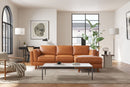 Valencia Artisan Top Grain Leather Three Seats with Right Chaise Sofa, Cognac