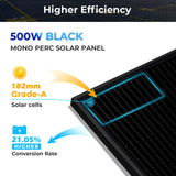 500W MONO BLACK PERC SOLAR PANEL FULL PALLET (32 PANELS) UL 61730  CEC Listed