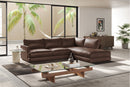 Valencia Serena Leather 2-Piece Right Bumper Chaise Sectional Sofa, Brown