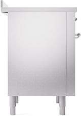 ILVE Nostalgie II 36-Inch Freestanding Electric Induction Range in Stainless Steel with Chrome Trim (UPI366NMPSSC)