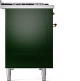 ILVE Nostalgie II 48-Inch Freestanding Natural Gas Dual Fuel Range in Emerald Green with Brass Trim (UP48FNMPEGG)